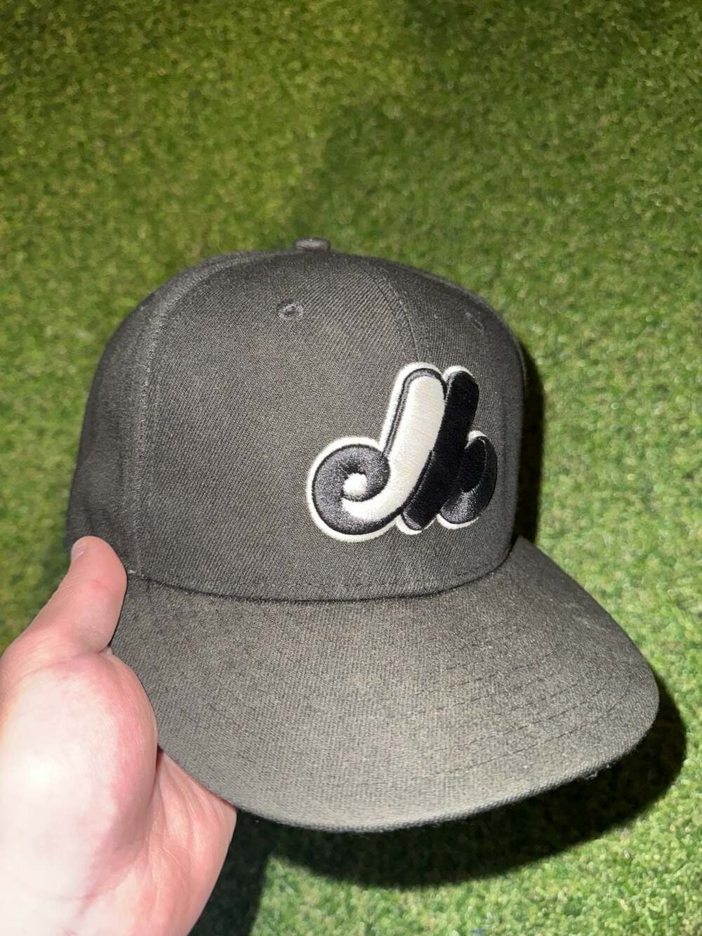 Montreal Expos Fitted Hat Black and White
